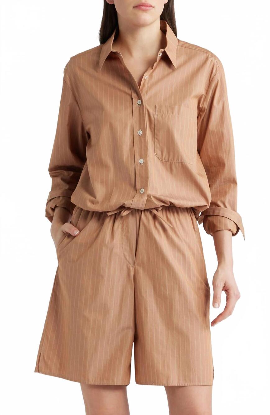 NEW CISSA the tunnel cotton top in dune stripe